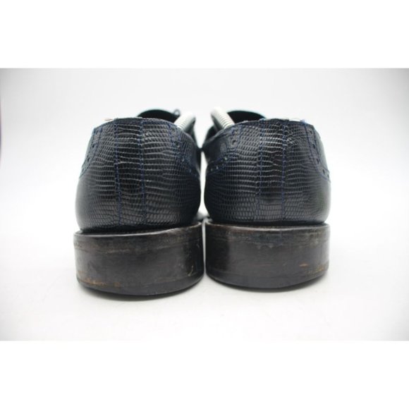 Forli Genuine Teju Navy Lizard Leather Men's Size 10 - Picture 5 of 12